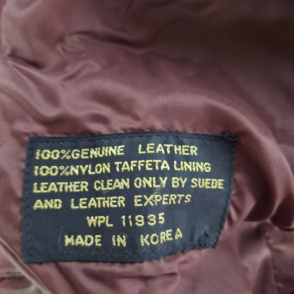 Vintage JCPenney Burgundy Leather Blazer Jacket Size 14 Genuine Leather 90s Boho - Picture 5 of 5